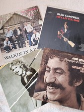 Classic Country vinyl lot- 4 lp albums. Tanya Tucker, Glen Campbell, Jim Croce