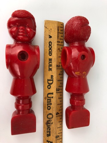 4 biliardino rosso vintage ricambio uomo giocatori gioco calcio - Foto 3 di 3