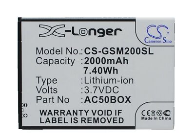 Cameron Sino 3.7V 2000mAh Li-ion Repl. Battery For Archos Cesium SmartPhone