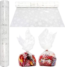 Christmas Cellophane Wrap Roll | 100’ Ft. Long X 16” In. Wide 