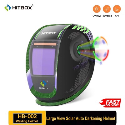 Welding Helmet Auto Darkening, Solar Power Large View Touch Control/Hood/Mask,