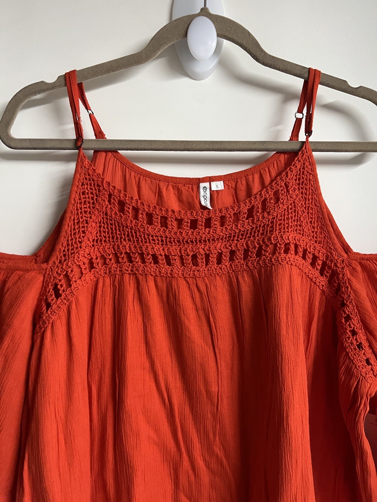 Rip Curl Blouse Woman Cold Shoulder Crochet Top C… - image 3