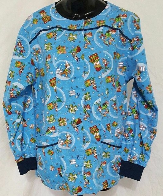 MARY ENGELBREIT, XS, SCRUB JACKET, Christmas Elves, My Little Helpers