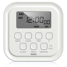 HBN 7 Day Indoor Heavy Duty Digital Timer Dual Outlet On/Off Programs 3-Prong