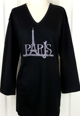 PLUS 1X 2X or 3X All Crystal Rhinestone Embellished Paris Eiffel Tower Top