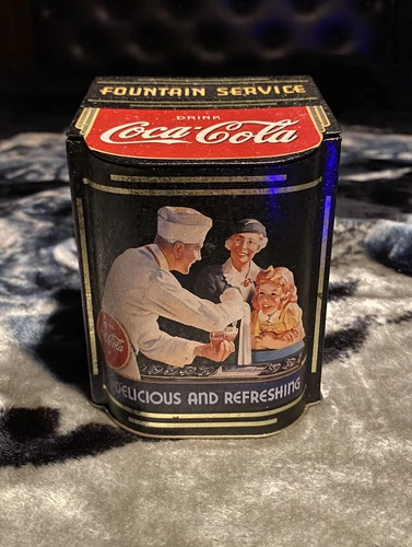 Vintage [1996] Collectible Coca-Cola Fountain Service Tin Box