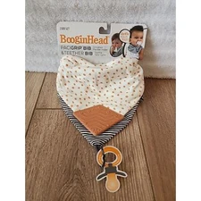 NEW 2-PACK BooginHead BANDANA TEETHER & PACIGRIP BIBS - Clay + Black - Snap