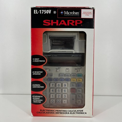 NEW Sharp EL-1750V Two-Color Printing Calculator 2 Lines/Second Black/Red