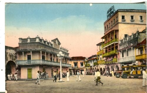 Colombia Cartagena - Plaza del Ecuador 1936 J. V. Mogollon published postcard - Picture 1 of 4
