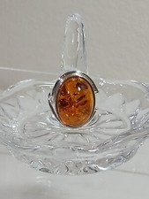 BOLD Baltic Amber Ring set in Sterling Silver/ Size is Adjustable