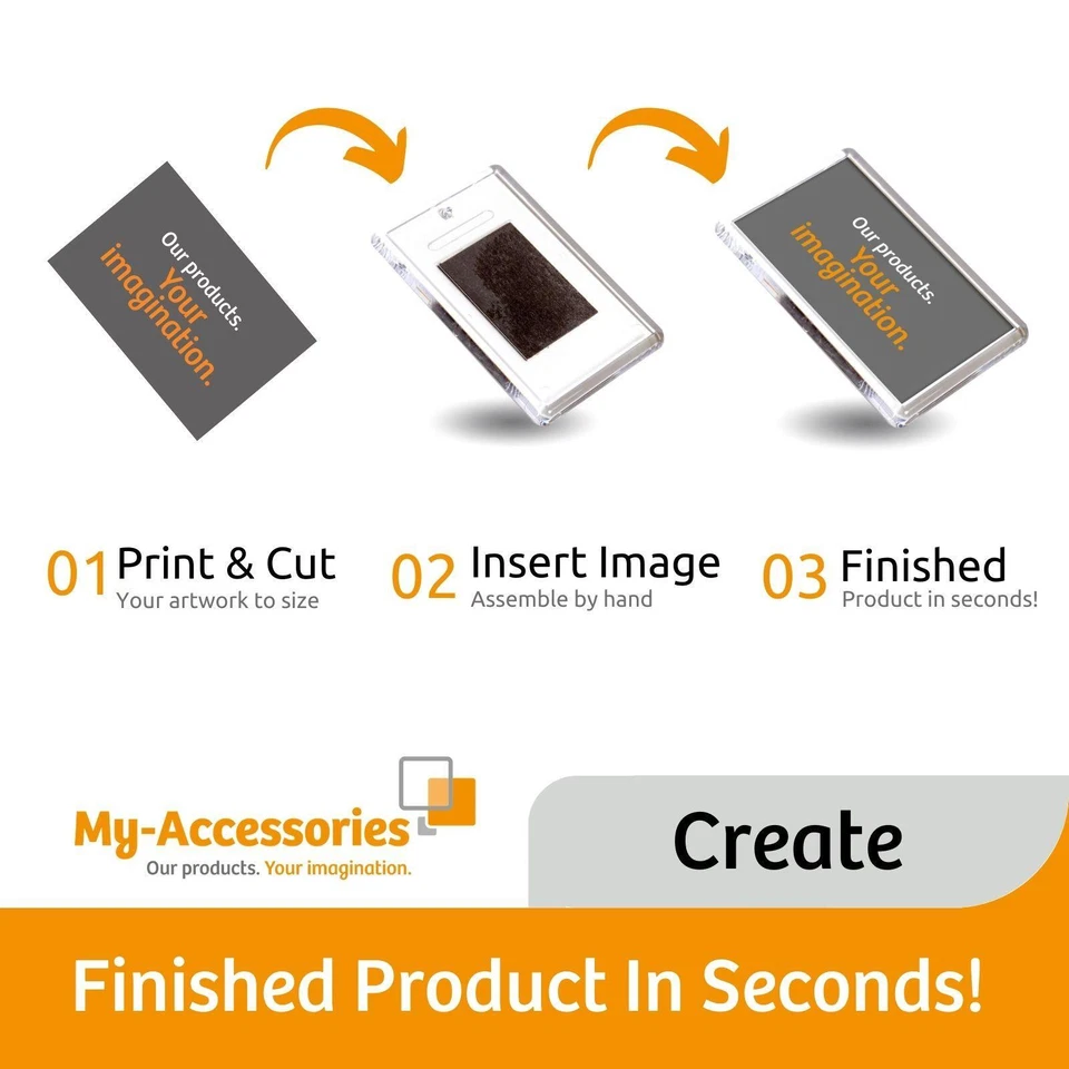 Blank Acrylic Fridge Magnet 70x45mm L4 Insert Size - Personalisable Photo Gifts - Image 3 of 4