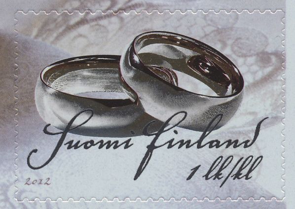 Finland 2012 MNH Stamp with Shiny Foil - Wedding Rings