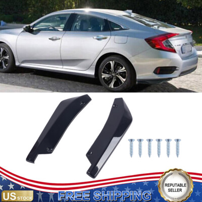 2PCS Universal Car Rear Bumper Lip Splitter Canard Diffuser - Side Fin Black