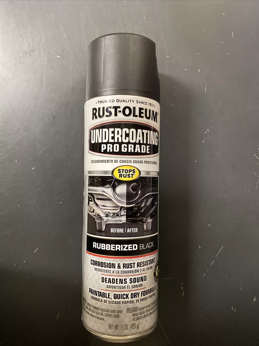 Rust Oleum Rubberized Undercoating Spray Grade Car Automotive Black Paint  15 oz