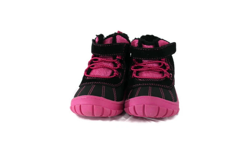 Botas forradas de piel sintética rosa y negro Garanimals para niñas pequeñas  Foto 4 de 4