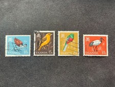 UGANDA 1965 BIRDS SET OF 4 INCL 10C 15C 20C 30C - USED