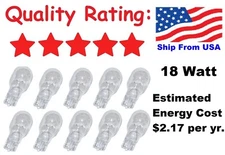 10x 18 Watt Wedge Base Low Voltage 12V Lamps Light Bulbs for Landscape Malibu