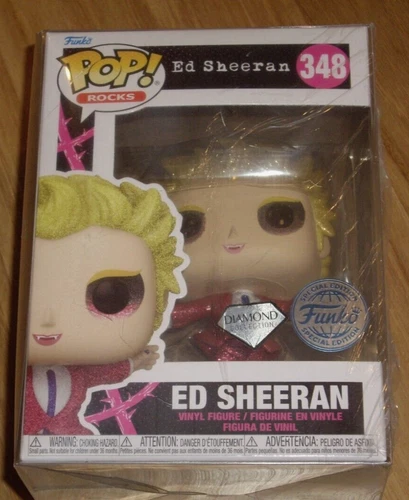 ED SHEERAN - DIAMOND GLITTER S.E. FUNKO POP ROCKS - No. 348 -2023 NEW /PROTECTOR