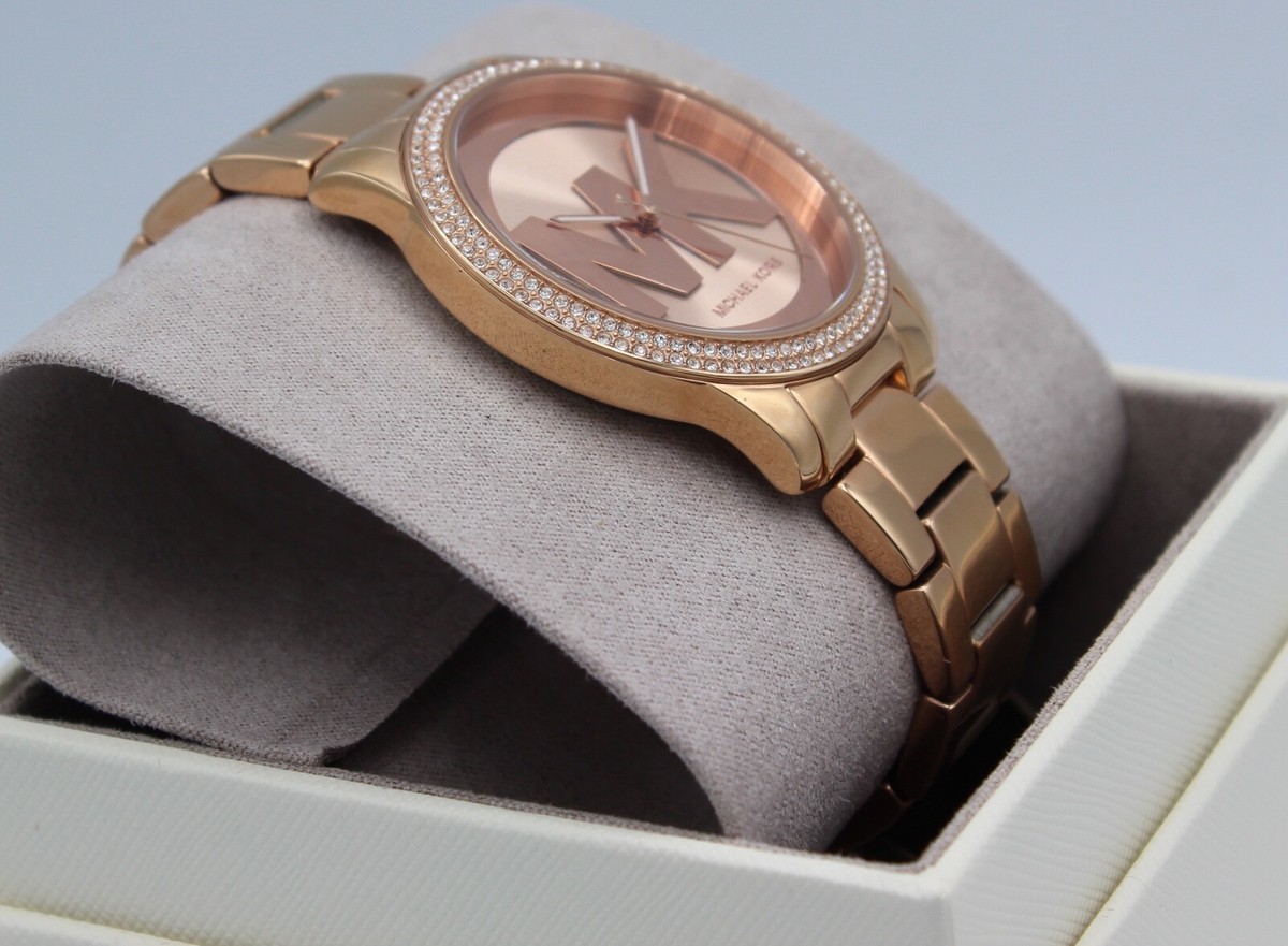 AUTHENTIC MICHAEL KORS TIBBY ROSE GOLD MK CRYSTALS WOMEN'S AUTHENTIC MICHAEL KORS TIBBY ROSE GOLD MK CRYSTALS WOMEN'S