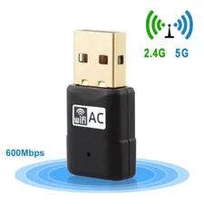 Mini USB WiFi Adapter Dual Band 600Mbps Wireless Network Dongle for PC Windows