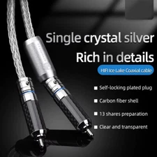 HIFI pure single crystal silver coaxial cable HiFi RCA 75 ohm digital subwoofer
