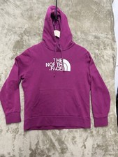 The North Face Hoodie Womens Large Purple Logo Spellout Pullover Sweatshirt