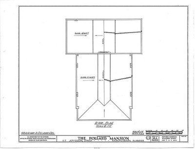 Montgomery Alabama Charles Teed Pollard House Mansion 1900s roof plan