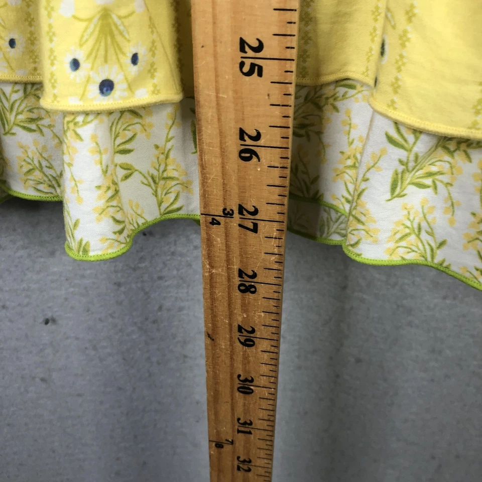 Matilda Jane Dress Girls 8 Navy White Gingham Long Sleeve Yellow Ruffle Eyelet - Image 4 of 4