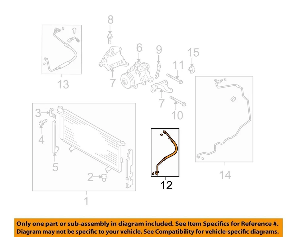 Conditioner Discharge Suction Hose OE 73424aj01a Fits SUBARU LEGACY 2010-2014 - Image 4 of 4