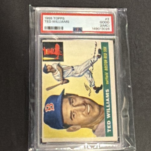 1955 Topps Ted Williams #2 PSA Graded Boston Red Sox Baseball Card