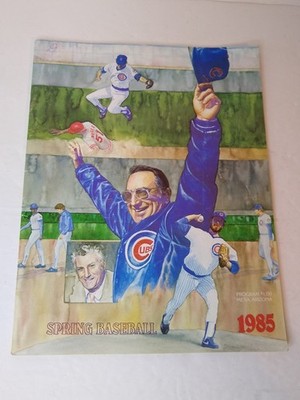Chicago Cubs 1985 Spring Baseball Program Mesa Arizona vs Padres Ryne Sandberg