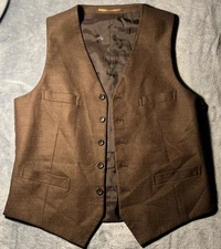 Men’s Brown Wool Vest Topman London Chest 40