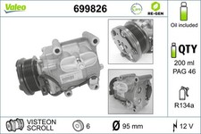 Kompressor Klimaanlage VALEO RE-GEN - AT 699826 +102.34€ Pfand für FOCUS KA 12V