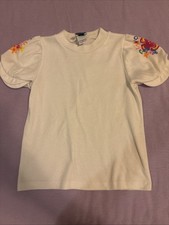 Oshkosh B  Gosh 1980/90s Vintage White Girls Shirt Size 6 Made In USA