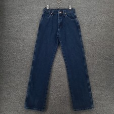 Wrangler Jeans Boys 16 Youth Blue Slim Fit Dark Wash Cowboy Cut Zip Fly Denim