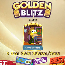 5⭐️Gold  Lenny Leonard - Set 18-7🌟Golden Blitz⚡Golden Sticker FAST🚀Cheap