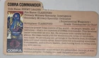 VINTAGE 1984 HASBRO GI JOE COBRA HOODED COBRA COMMANDER V2 FILE CARD EARLY CARD