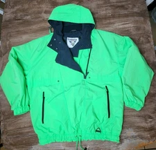 Vintage Neon Green Ski Jacket Sz S Tyrolia Head Visible Pull Over Ski Jacket 90s