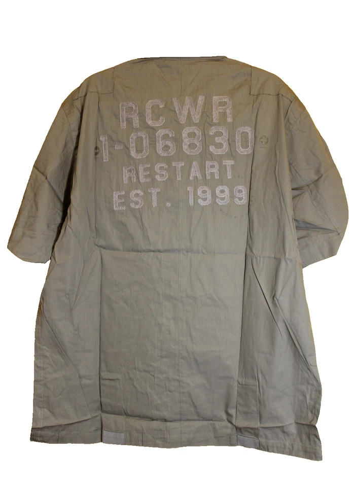 Nuevo Con Etiqueta Rocawear Botón Abajo Manga Corta Gris Vestido Camisa Hombre XXL $64 Foto 3 de 4