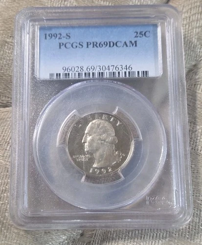 1992-S Washington Quarter Silver Proof PCGS PR69DCAM San Francisco