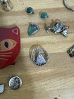 Drawer Lot Silver Jewelry , Trim Knife. German Silver Coin Pin, Etc — photo 3