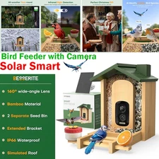 Bird Feeder with Camera and AI Identify Birds Species Solar Panel Smart Bird Cam
