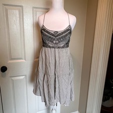 American Eagle Black White Embroidered Top Boho Sundress Medium