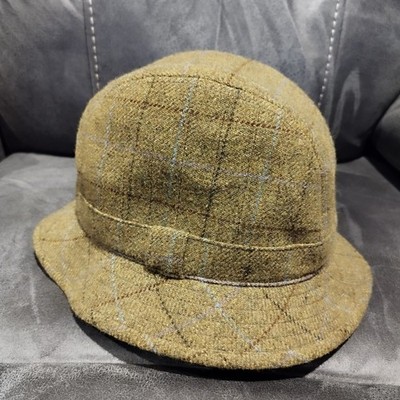 M&S Trilby Hut Yorkshire MOON Tweed 100 % Wolle grün groß Herren 7 1/4 - 9 3/8