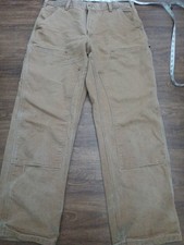 Vtg Carhartt Double Knees Dungarees Pants Made In USA,Union 32x28 1/2 / B01 Brn