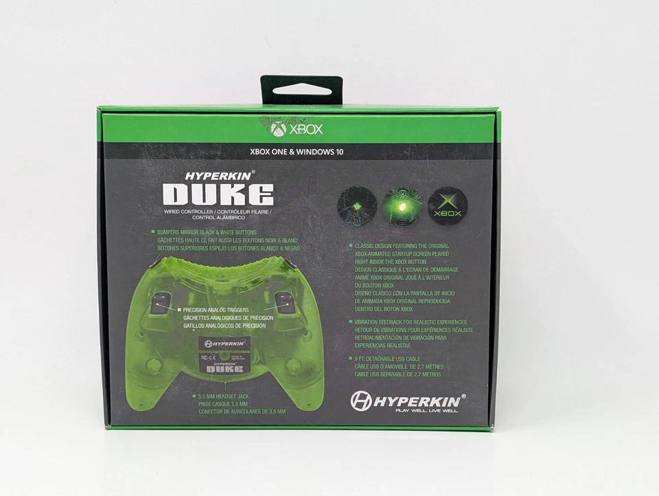 Xbox One Hyperkin Duke Green Wired Controller - CIB Complete - Image 2 of 4