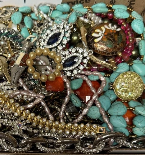 Vintage & Modern Some Signed Costume Jewelry Lot Full Small Priority Box # 67