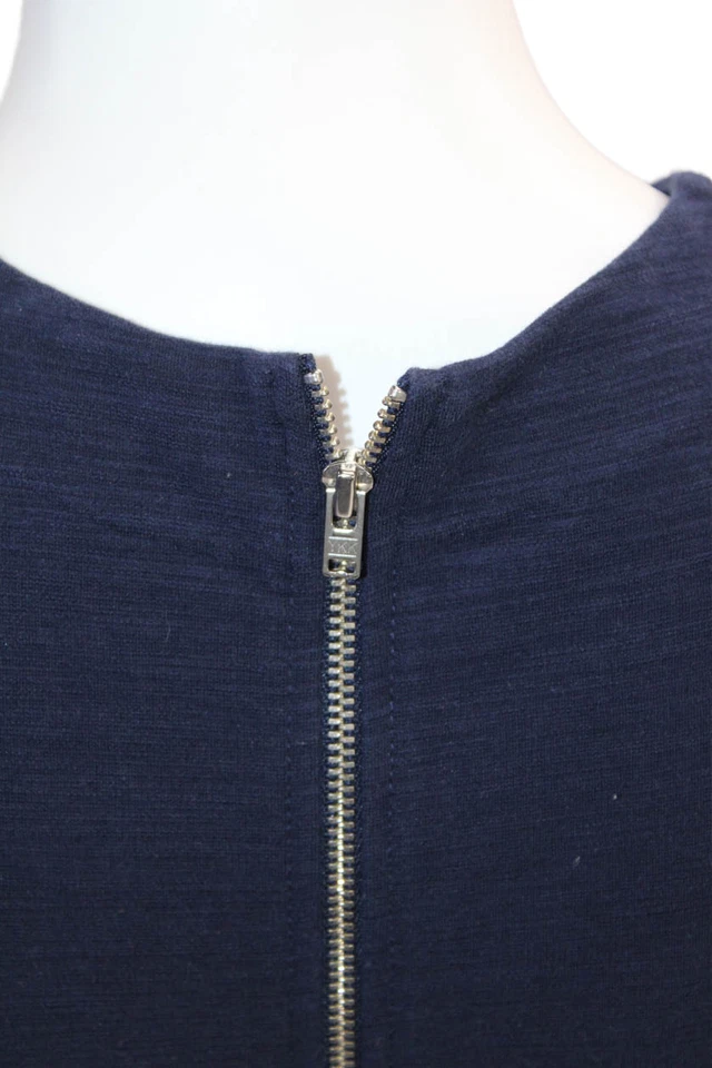 Vestido recto Madewell para mujer de algodón con cuello redondo sin mangas azul marino talla XS Foto 4 de 4