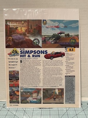Simpsons Hit & Run Xbox Game Informer Magazine Review Page Springfield