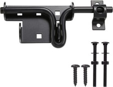 Slide Bolt Gate Latch,Sliding Door Lock with Padlock Hole, Heavy Black